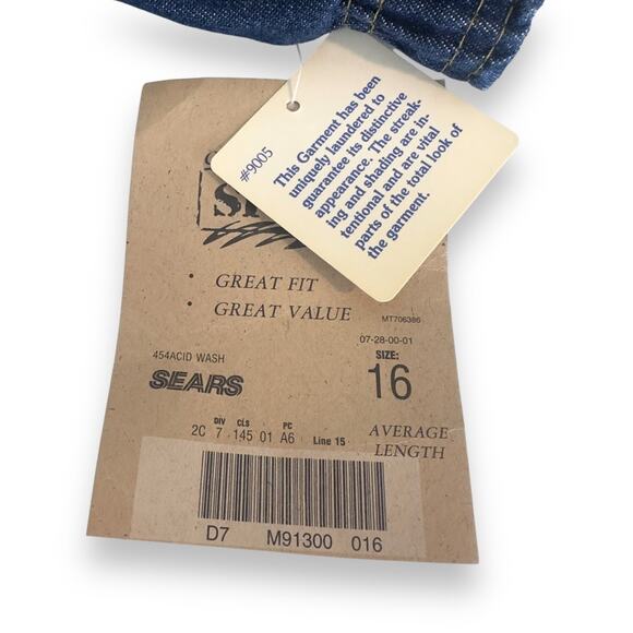 Carriage Court Sears Vintage Dead Stock Pull On Jeans Size 16 Dark Wash Nautical - Picture 11 of 12